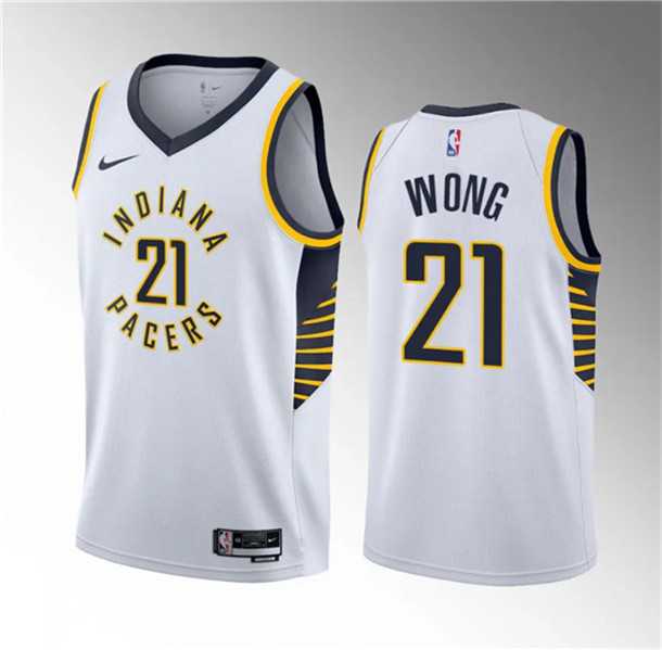 Men%27s Indiana Pacers #21 Isaiah Wong White 2023 Draft Association Edition Stitched Basketball Jersey Dzhi->indiana pacers->NBA Jersey
